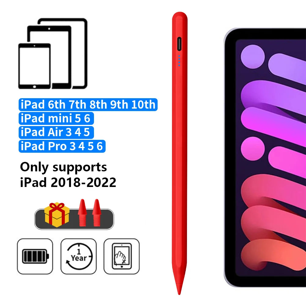 Pen For Apple Pencil with LED Power Indicators Palm Rejection Touch Pencil for 2022 2021 2020 2019 2018 iPad pencil