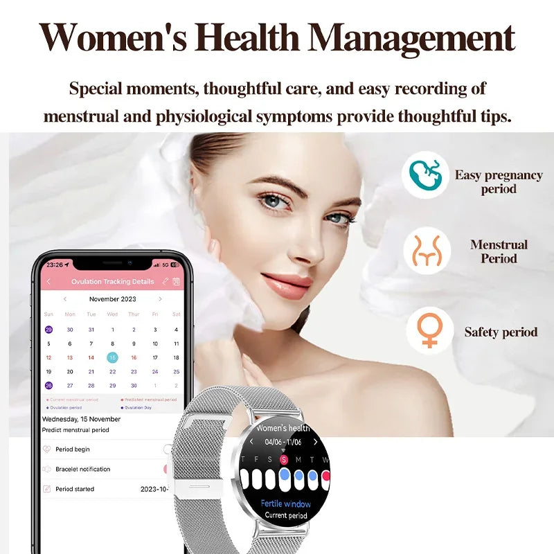 Xiaomi Mijia Smartwatch Women Bluetooth Call 3D Dynamic Dial Electronics Watch Heart Rate Monitor Waterproof Fitness Women Watch