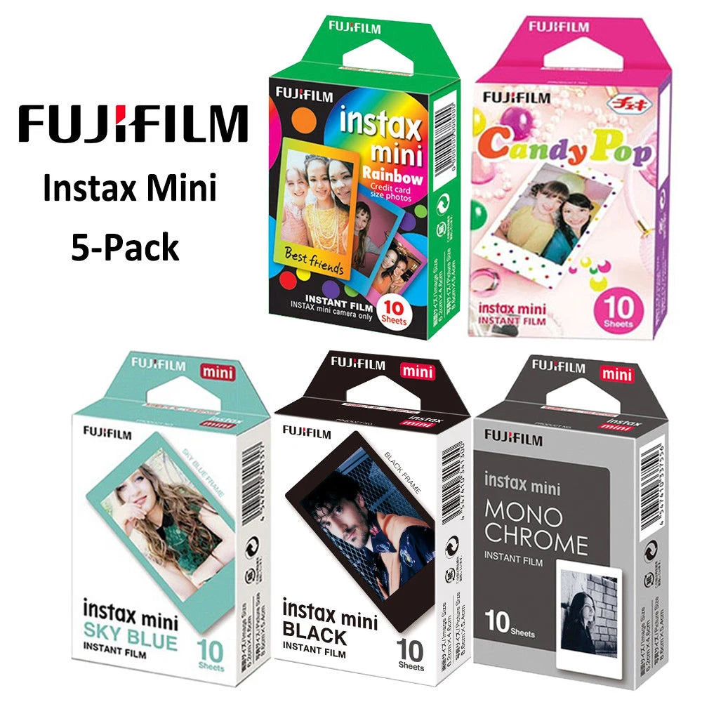 10-100 Sheets Fujifilm Instax Mini 12 Film Camera White Edge Photo Paper For Mini 11 9 8 40 70 90 Instant Camera EVO Instax Film