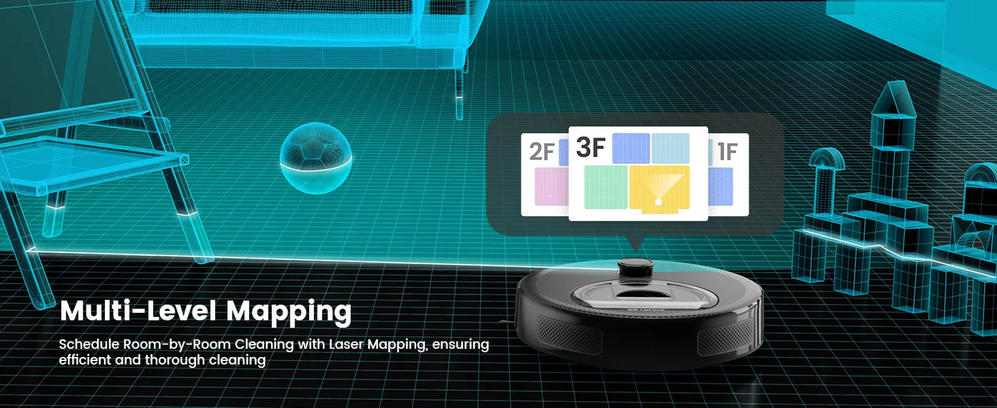 Lefant M330 Pro Robot Vacuum and Mop combo, 5000Pa,dTOF LiDAR Navigation, Alexa/Google/WiFi,Ideal for Pet Hair