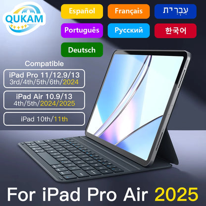 Keyboard for iPad 11th 2025 Air 11in 13in Bluetooth Keyboard Wireless for iPad Air 4 5 6 Pro 11 12.9 Case Stand