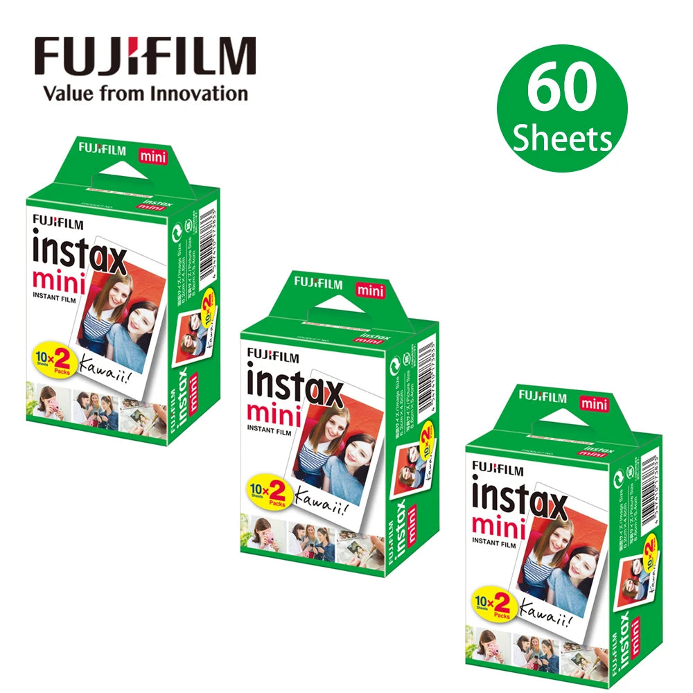 10-100 Sheets Fujifilm Instax Mini 12 Film Camera White Edge Photo Paper For Mini 11 9 8 40 70 90 Instant Camera EVO Instax Film