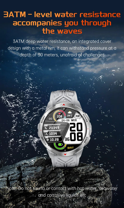 Xiaomi 1100mAh Military Outdoor Smart Watch Men 1.7-inch Display Compass Sports Watch IP68 Waterproof Bluetooth Call Smartwatch