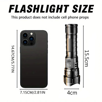 High Power LED Flashlight - USB Rechargeable 1000LM, Zoomable Multifunctional Torch for Outdoor Camping,Emergency (Waterproof)
