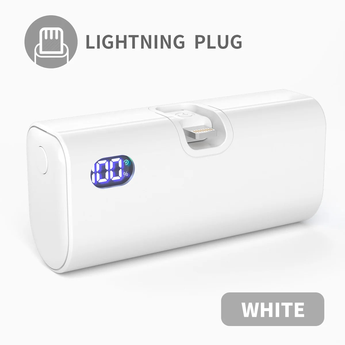 5000mAh Mini Power Bank Portable Fast Charging Type-C Lightning Dual Foldable Plug Charger for IPhone TECNO MI External Battery