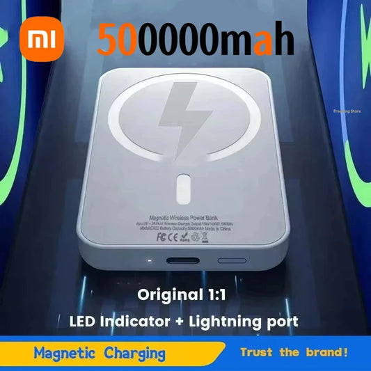 Xiaomi 500000mAh Magnetic Wireless Power Bank PD 20W Fast Charger Portable External Battery Pack For iPhone Samsung Huawei 2025