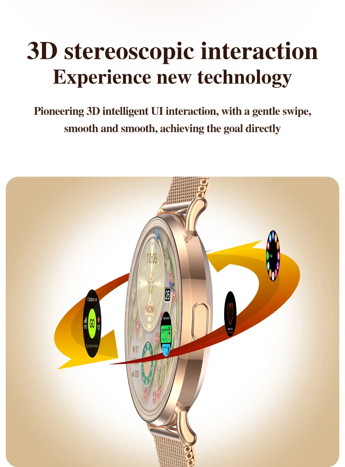 Xiaomi Mijia Smartwatch Women Bluetooth Call 3D Dynamic Dial Electronics Watch Heart Rate Monitor Waterproof Fitness Women Watch