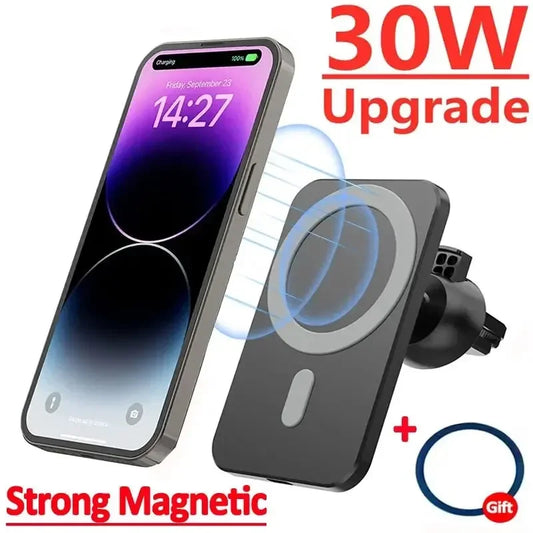 30W Magnetic Car Charger, Magsafe for IPhone 17/16/ 15/14/13/12 Pro Max Mini, Fast Charging Holder Mount AONEZ