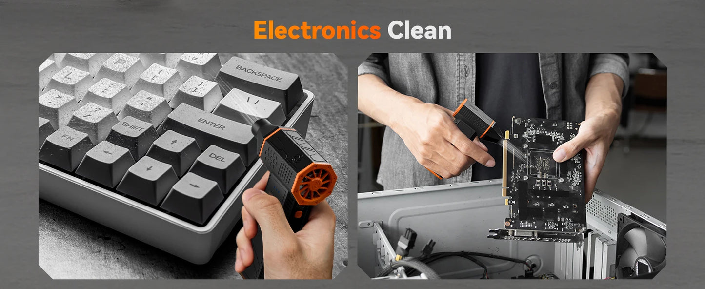 WOLFBOX MF50 Electric Air Duster Air Blower-110000RPM Super Power, Rechargeable 3-Gear Brushless Motor for Car/PC/Home/Outdoor