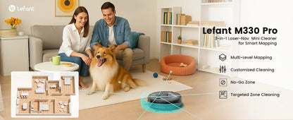 Lefant M330 Pro Robot Vacuum and Mop combo, 5000Pa,dTOF LiDAR Navigation, Alexa/Google/WiFi,Ideal for Pet Hair