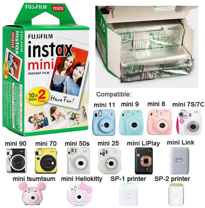 10-100 Sheets Fujifilm Instax Mini 12 Film Camera White Edge Photo Paper For Mini 11 9 8 40 70 90 Instant Camera EVO Instax Film