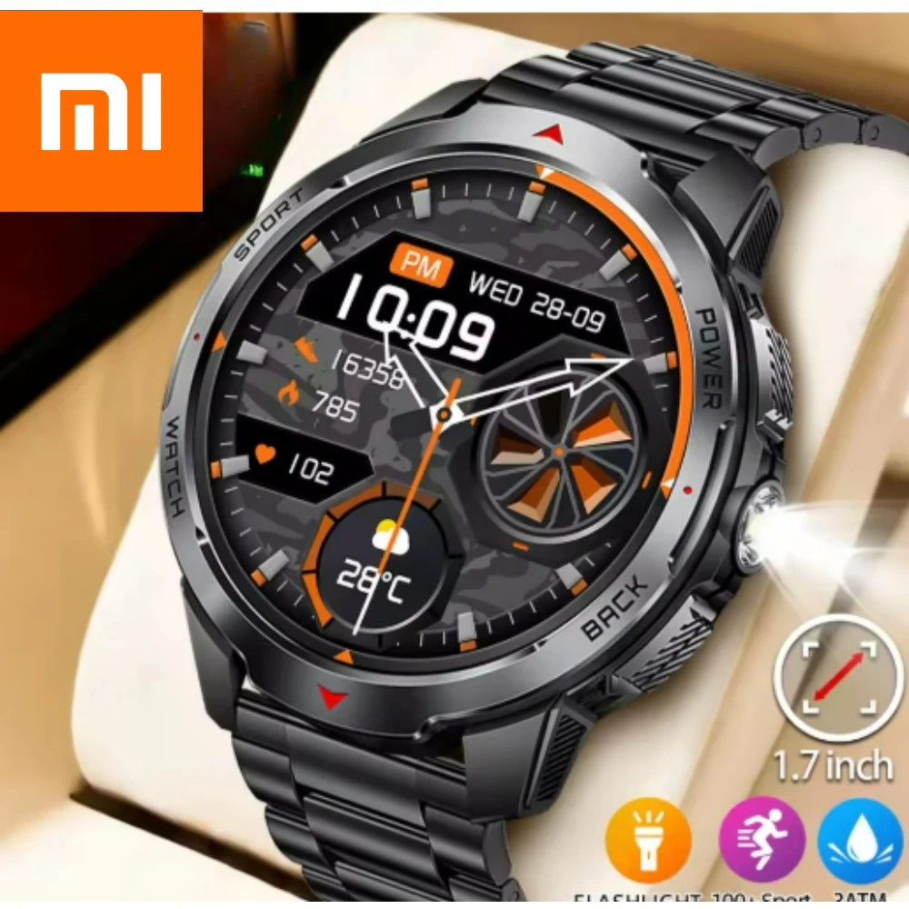 Xiaomi 1100mAh Military Outdoor Smart Watch Men 1.7-inch Display Compass Sports Watch IP68 Waterproof Bluetooth Call Smartwatch