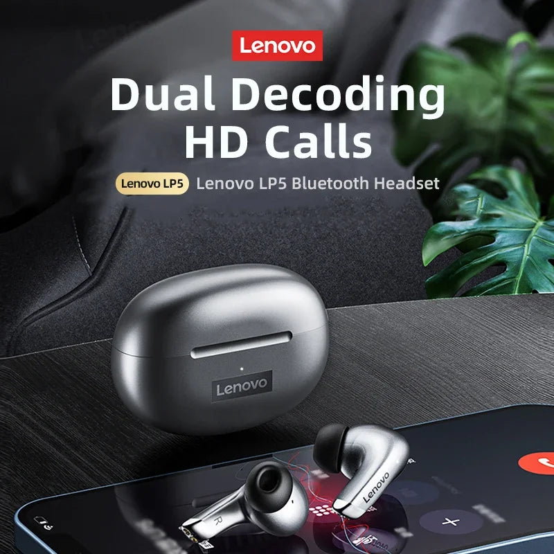 Original Lenovo LP5 TWS Wireless Bluetooth Earphone Long Battery Life Sports Headphone Dual Mode Gaming HD Call Headset With Mic