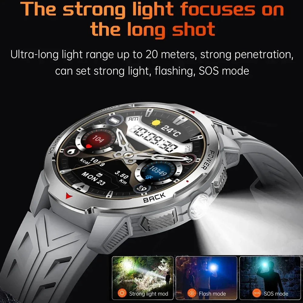 Xiaomi 1100mAh Military Outdoor Smart Watch Men 1.7-inch Display Compass Sports Watch IP68 Waterproof Bluetooth Call Smartwatch