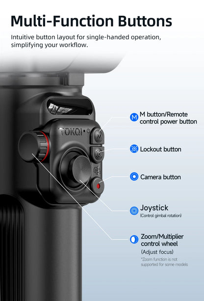 M02 New 3-Axis Handheld Gimbal Stabilizer for Smartphone with Wireless Remote for iPhone Android Phone Face Tracking Tiktok Vlog