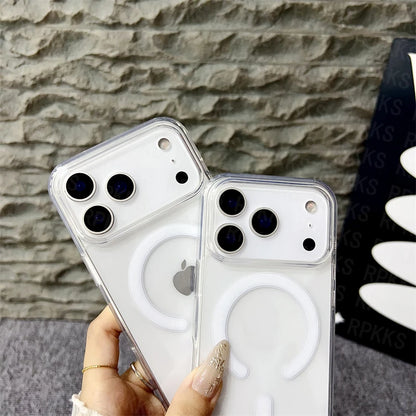 Original For Magsafe Magnetic Wireless Charging Case For iPhone 17 Air 16 15 14 13 12 11 Pro Max 17 Plus Mini Clear Back Cover