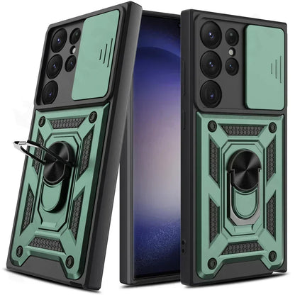 Armor Rotate With Ring Stand Camera Lens Anti-Scratch Case For Samsung Galaxy S24 S23 S22 Ultra S21 S20 Plus FE A54 A34 5G Cover