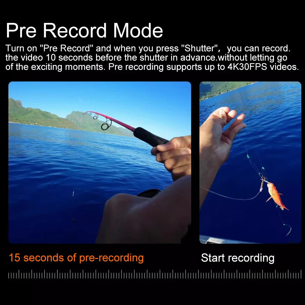 Ourlife 5K30FPS Action Camera 2.0'' Touch LCD 170° DVR 30M Waterproof Remote Control 5X Zoom Helmet WiFi 4K60FPS Sport Camera