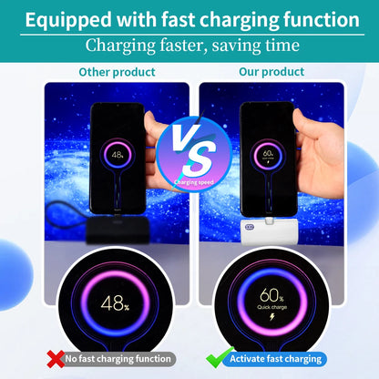 5000mAh Mini Power Bank Portable Fast Charging Type-C Lightning Dual Foldable Plug Charger for IPhone TECNO MI External Battery