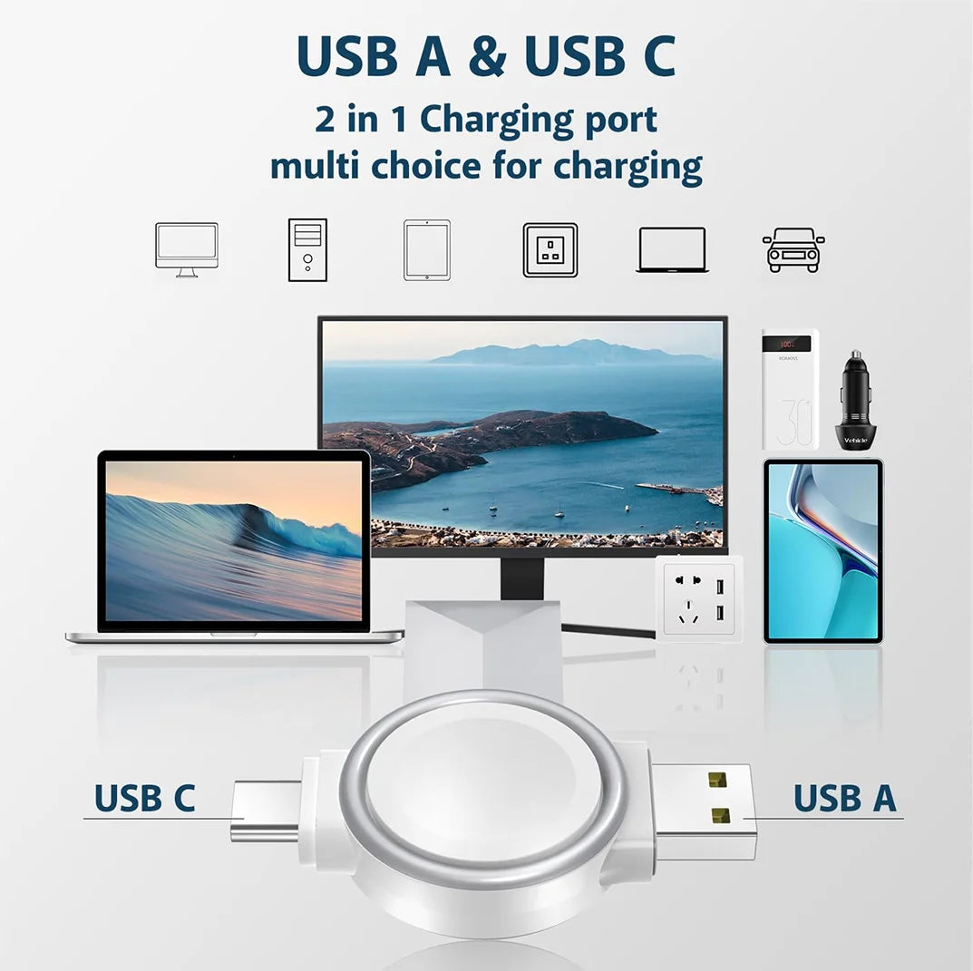 Watch Wireless Charger For Galaxy Watch 7 Charger Type-a Type-c Fast Charging Dock Station For Galaxy Watch7/6/5/4/3/Active 2