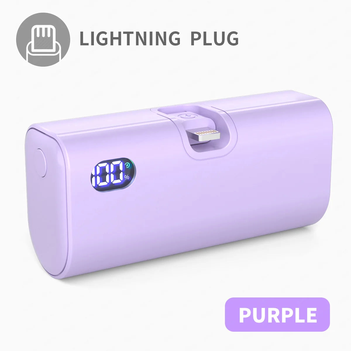 5000mAh Mini Power Bank Portable Fast Charging Type-C Lightning Dual Foldable Plug Charger for IPhone TECNO MI External Battery