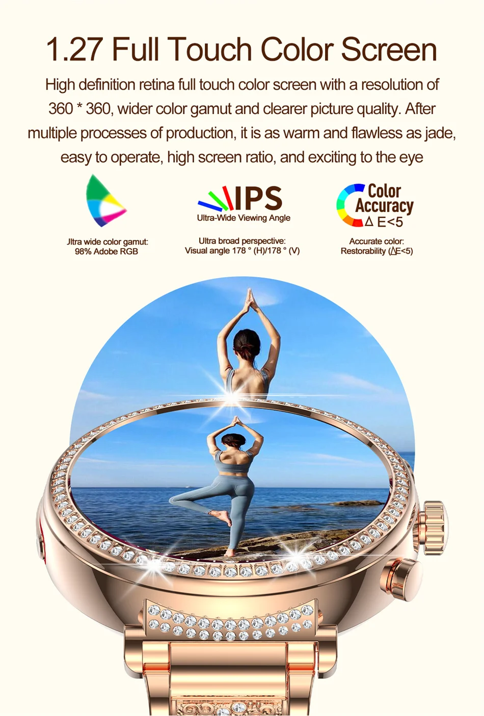 2025 NEW Xiaomi 1.27" HD Screen Women Smartwatch Dynamic Heart Rate Bluetooth Call&Music Waterproof Smart Watch