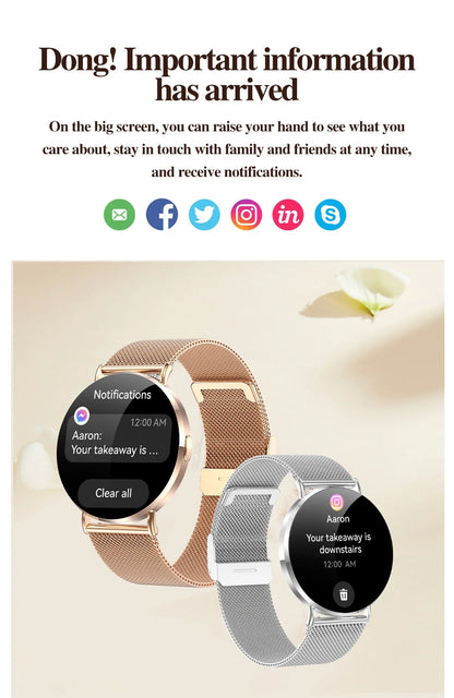 Xiaomi Mijia Smartwatch Women Bluetooth Call 3D Dynamic Dial Electronics Watch Heart Rate Monitor Waterproof Fitness Women Watch