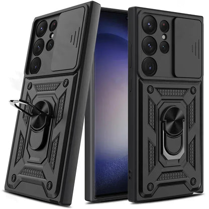 Armor Rotate With Ring Stand Camera Lens Anti-Scratch Case For Samsung Galaxy S24 S23 S22 Ultra S21 S20 Plus FE A54 A34 5G Cover
