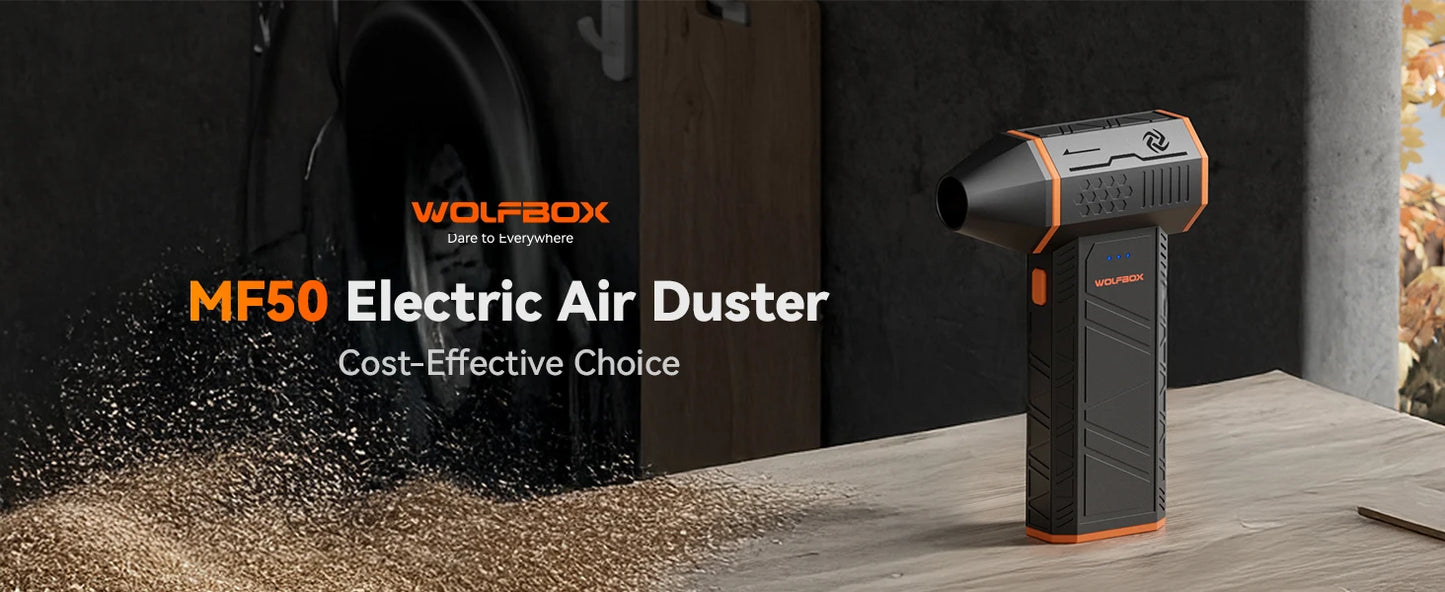 WOLFBOX MF50 Electric Air Duster Air Blower-110000RPM Super Power, Rechargeable 3-Gear Brushless Motor for Car/PC/Home/Outdoor