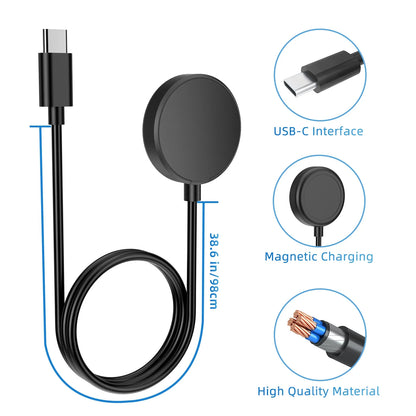 For Samsung Galaxy Watch 8/7/6/5/5 ProClassic/Active Charger USB-C Type C Charger Smart Watch Charger Replacement Charger