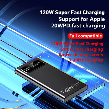 Xiaomi 120W 500000mAh Power Bank Large Capacity Super Fast Charging Digital Display External Battery for iPhone Huawei Samsung