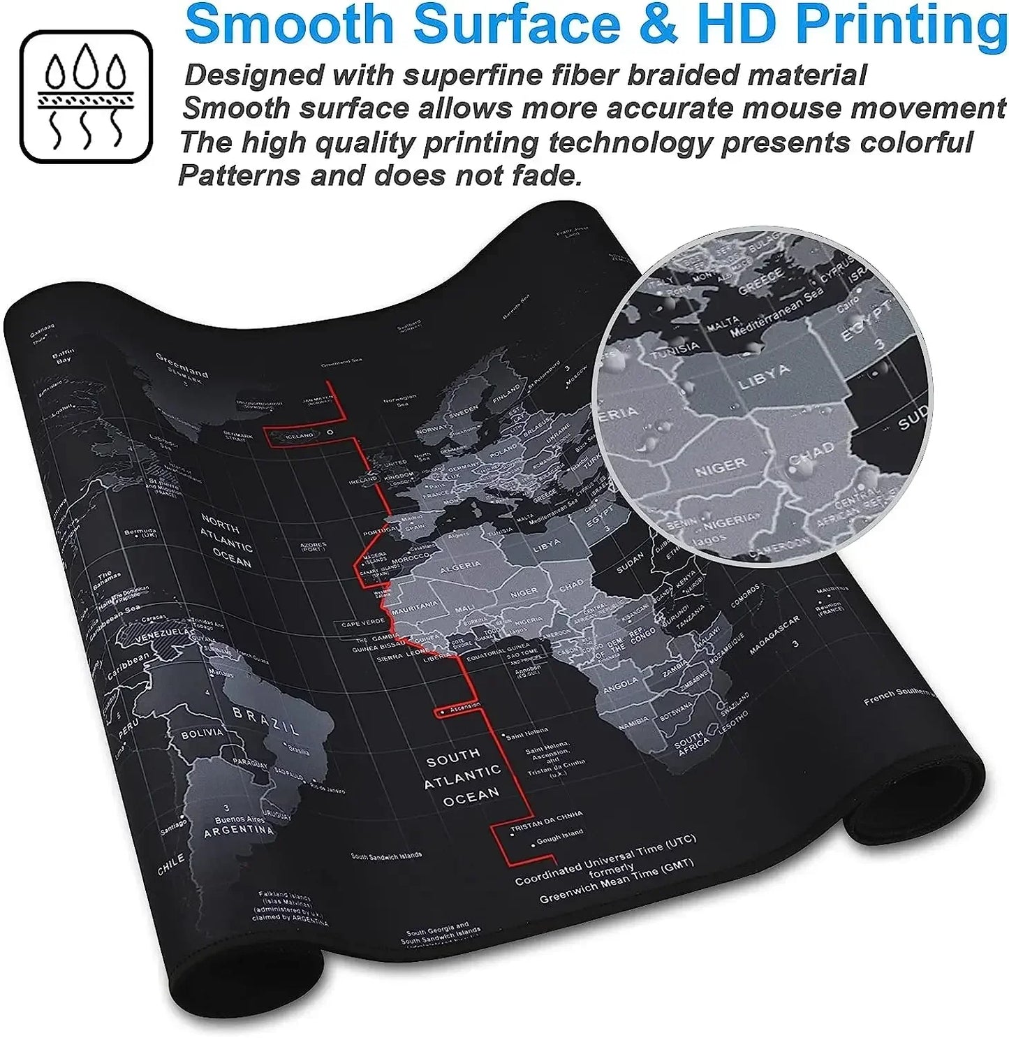 Large Gaming Mouse pad Computer Gamer Desk Mouse Mat Anti-slip Natural Rubber Stitched Edge large mouse Pad for Desktop Office