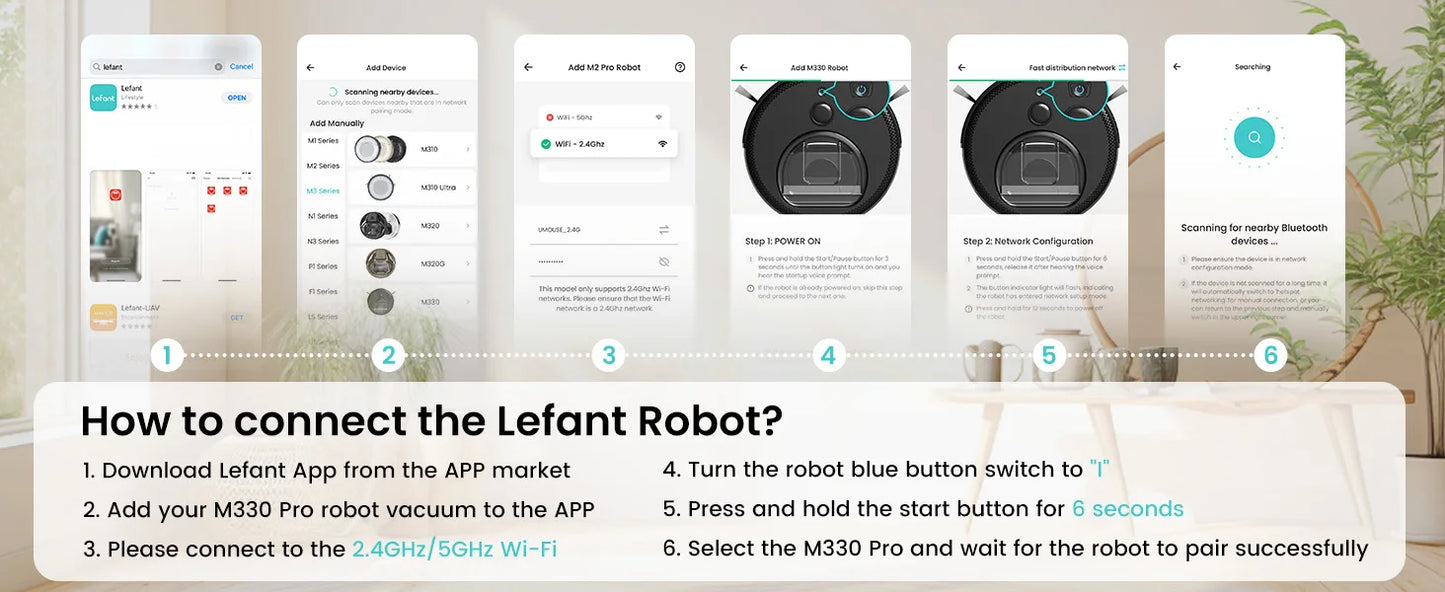 Lefant M330 Pro Robot Vacuum and Mop combo, 5000Pa,dTOF LiDAR Navigation, Alexa/Google/WiFi,Ideal for Pet Hair