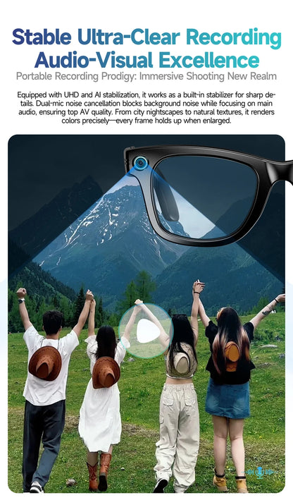 Xiaomi 4K 800W Pixel Smart Glasses AI Cam Recognition Photography Video Record Bluetooth Call Music Playback Voice Wake Up New