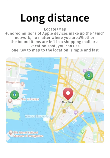 Security Bluetooth GPS Tag Based on iphone Find My app Anti-lose Tracker Sound Locate Message Reminder Alarm Key Finder