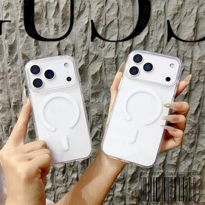 Original For Magsafe Magnetic Wireless Charging Case For iPhone 17 Air 16 15 14 13 12 11 Pro Max 17 Plus Mini Clear Back Cover