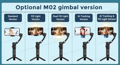 M02 New 3-Axis Handheld Gimbal Stabilizer for Smartphone with Wireless Remote for iPhone Android Phone Face Tracking Tiktok Vlog