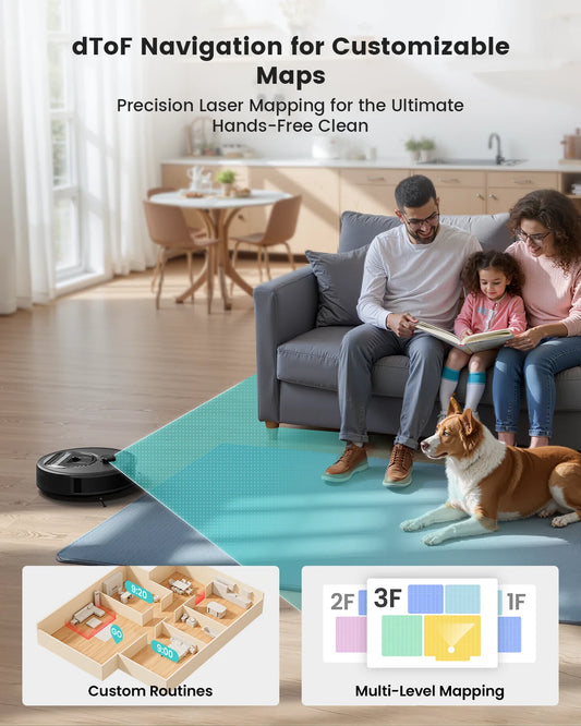 Lefant M330 Pro Robot Vacuum and Mop combo, 5000Pa,dTOF LiDAR Navigation, Alexa/Google/WiFi,Ideal for Pet Hair