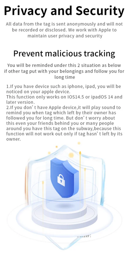 Security Bluetooth GPS Tag Based on iphone Find My app Anti-lose Tracker Sound Locate Message Reminder Alarm Key Finder