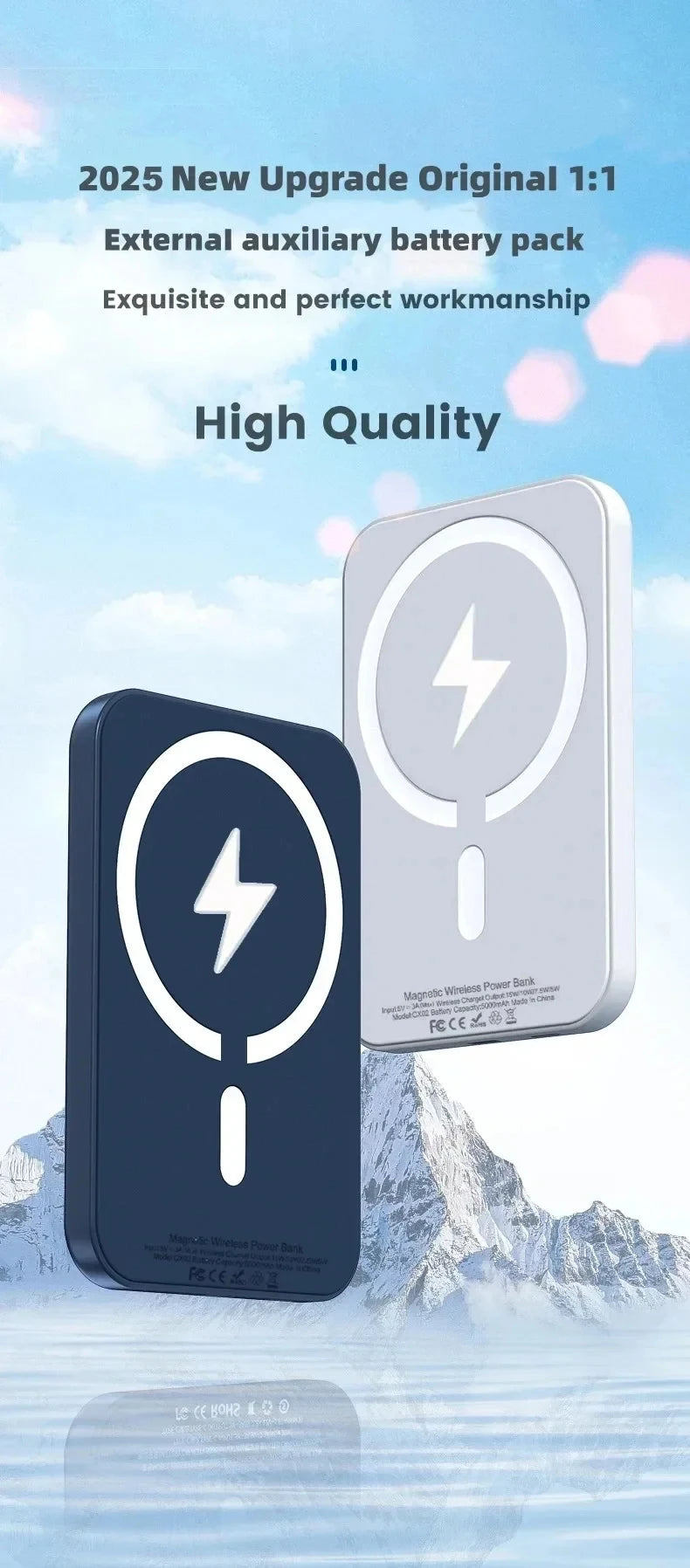Xiaomi 500000mAh Magnetic Wireless Power Bank PD 20W Fast Charger Portable External Battery Pack For iPhone Samsung Huawei 2025