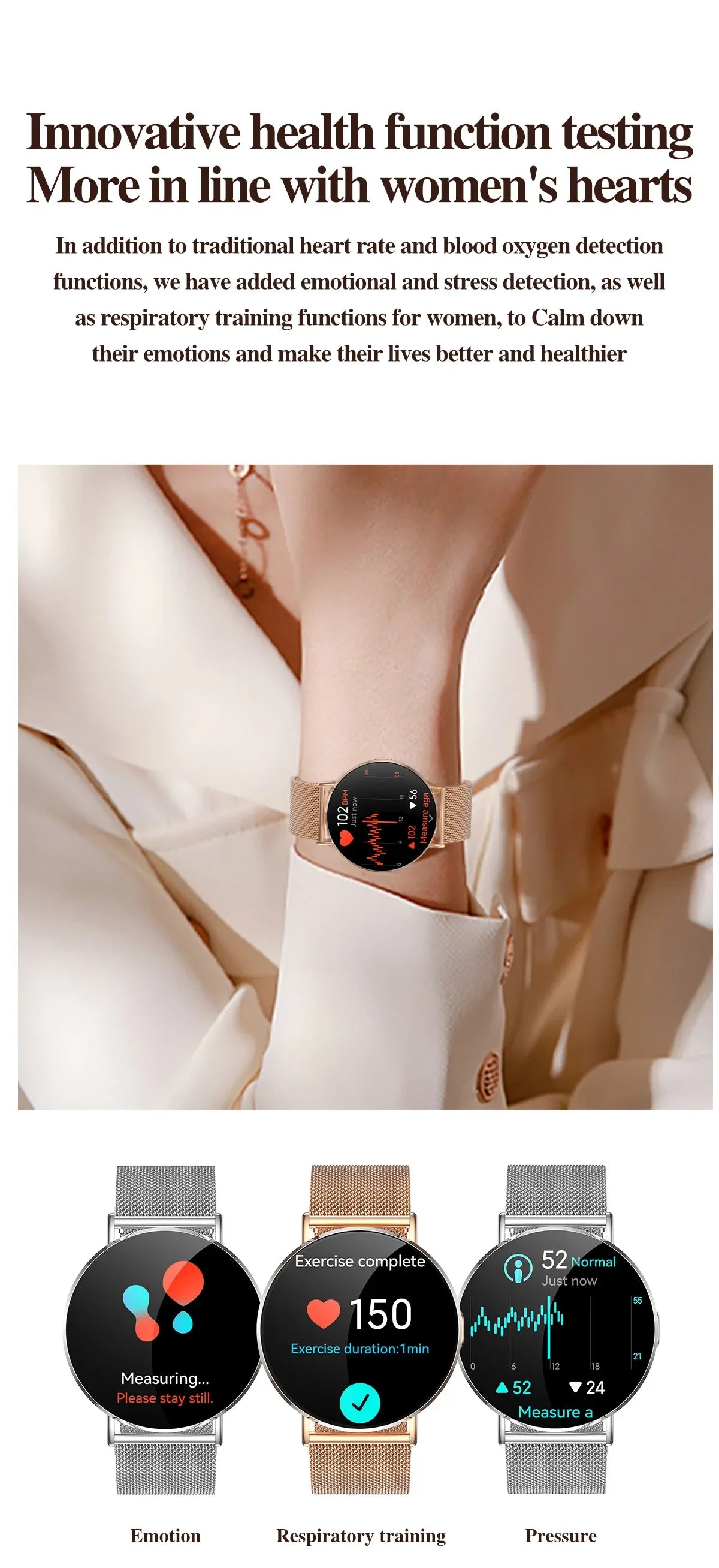 Xiaomi Mijia Smartwatch Women Bluetooth Call 3D Dynamic Dial Electronics Watch Heart Rate Monitor Waterproof Fitness Women Watch