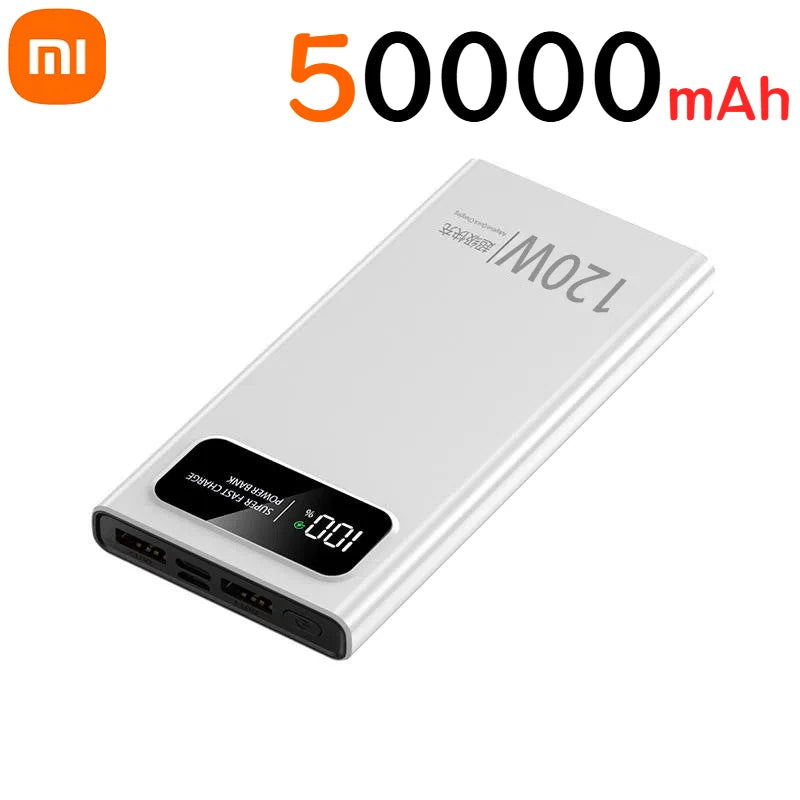 Xiaomi 120W 500000mAh Power Bank Large Capacity Super Fast Charging Digital Display External Battery for iPhone Huawei Samsung