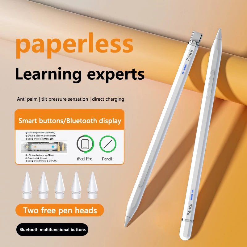 Magnetic Adsorption Pencil Stylus Pen for Apple Pencil iPad 11 2025 Pens Battery Display Palm Rejection for Apple Pencil 2 1