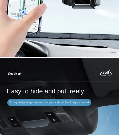 360° Car Rearview Mirror Phone Holder for Car Mount Phone and GPS Holder Support Rotating Adjustable Telescopic Phone Stand