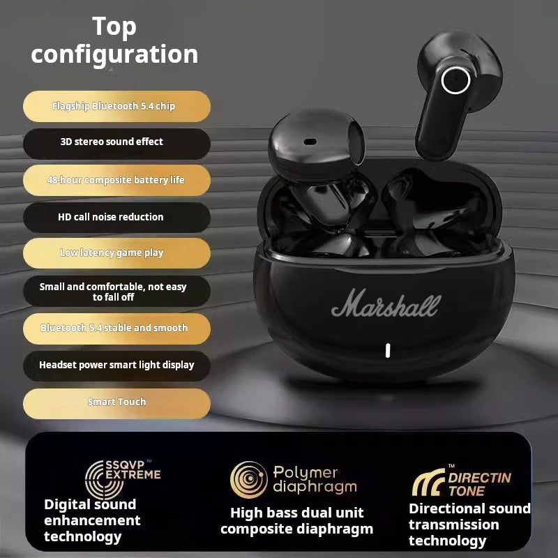 Marshall M21 Bluetooth Headset HiFI Stereo Game Earphone Wireless Sport Earbuds Bluetooth Headphones With Microphone