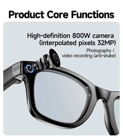 Xiaomi 4K 800W Pixel Smart Glasses AI Cam Recognition Photography Video Record Bluetooth Call Music Playback Voice Wake Up New