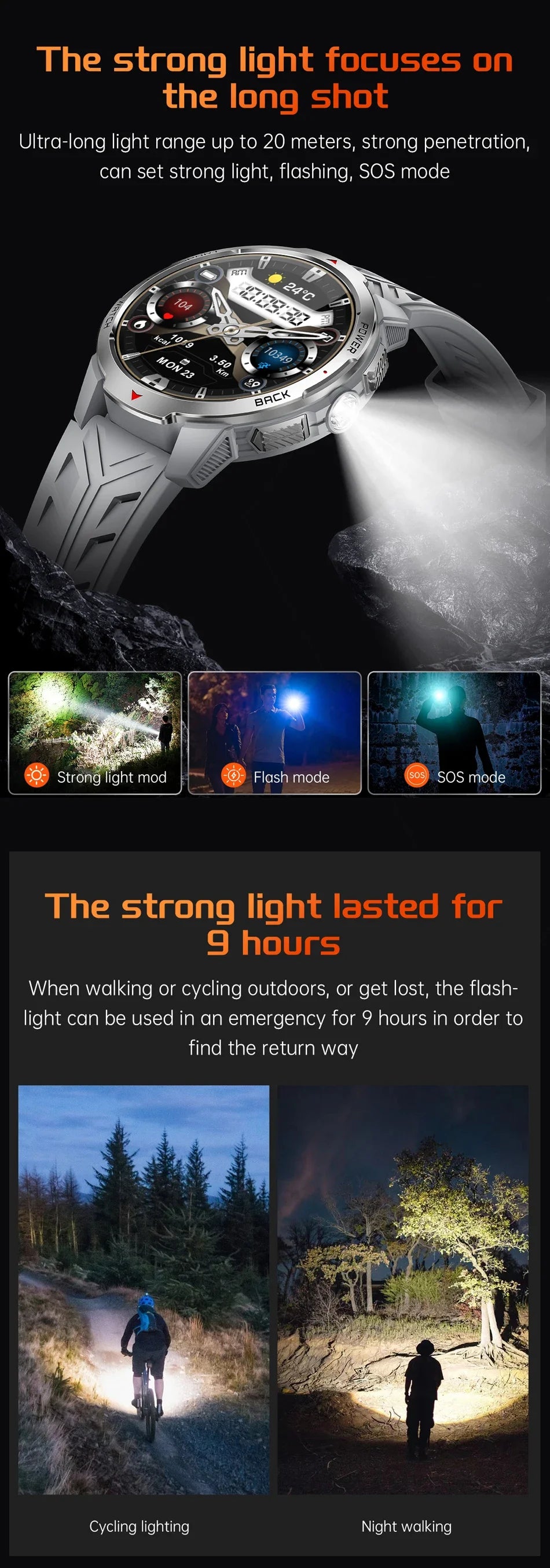 Xiaomi 1100mAh Military Outdoor Smart Watch Men 1.7-inch Display Compass Sports Watch IP68 Waterproof Bluetooth Call Smartwatch