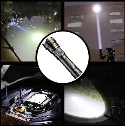 High Power LED Flashlight - USB Rechargeable 1000LM, Zoomable Multifunctional Torch for Outdoor Camping,Emergency (Waterproof)