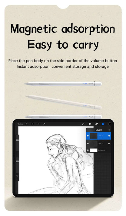 Magnetic Adsorption Pencil Stylus Pen for Apple Pencil iPad 11 2025 Pens Battery Display Palm Rejection for Apple Pencil 2 1