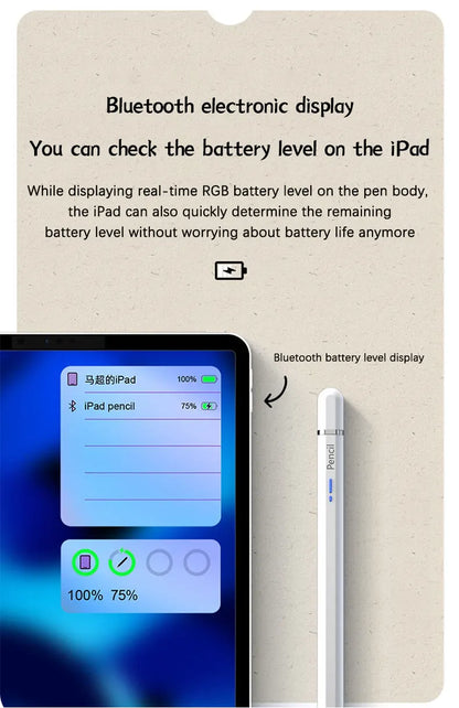Magnetic Adsorption Pencil Stylus Pen for Apple Pencil iPad 11 2025 Pens Battery Display Palm Rejection for Apple Pencil 2 1